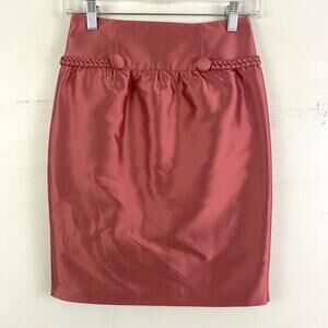 REISS pink silk cotton Hillary pencil skirt